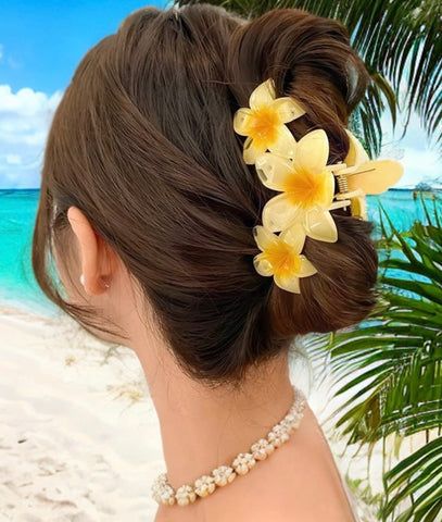 Pince à cheveux Tipanier – Triple fleur élégante
